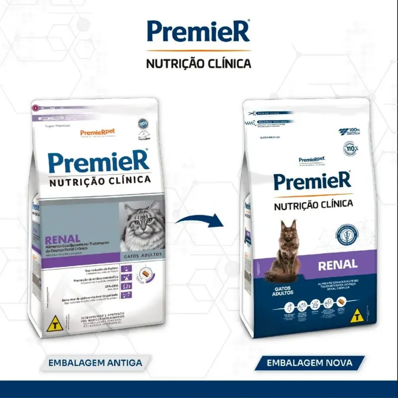 Premier Renal Ração Nutrição Clínica Gatos Adultos