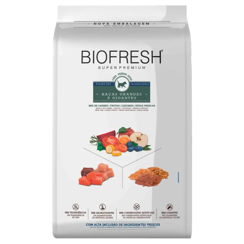 Ração Biofresh Cão Filhote Grande e Gigante Mix Carne