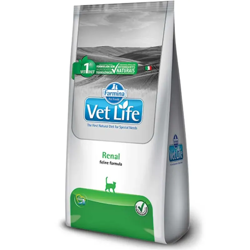 Ração Vet Life Feline Renal para Gatos 2 Kg