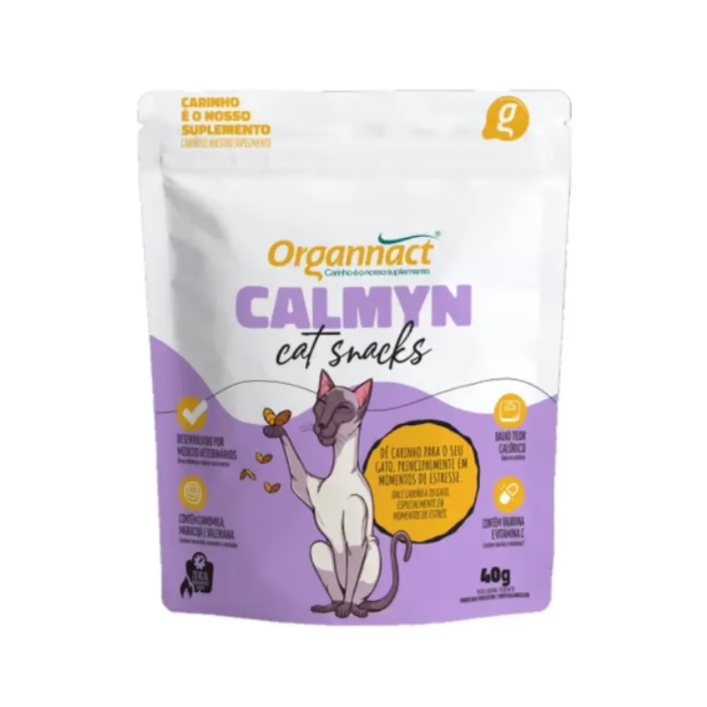 Petisco Organnact Cat Snacks Calmyn para Gatos 40 g