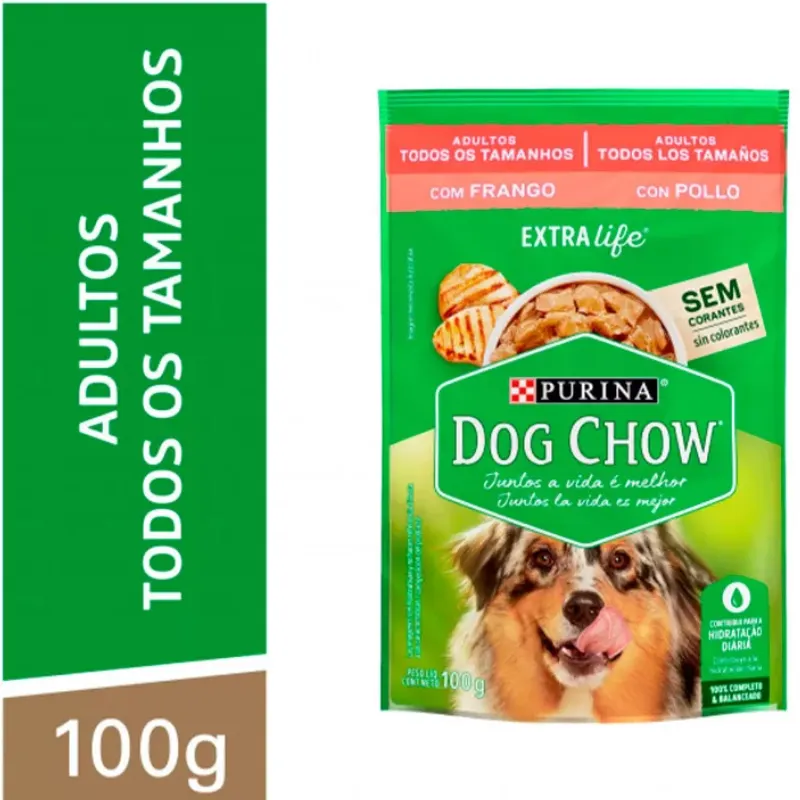Dog Chow Sachê Para Cães Adultos Sabor Frango 100 g