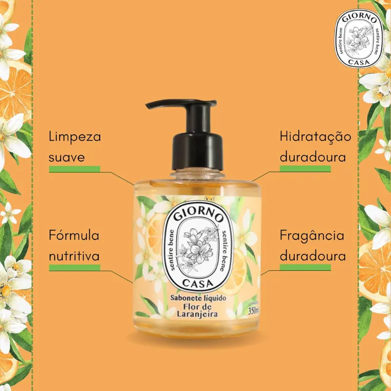 Giorno Casa Sabonete Liquido Flor de Laranjeira 350 ml
