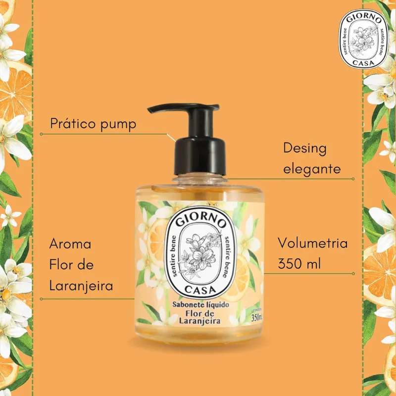 Giorno Casa Sabonete Liquido Flor de Laranjeira 350 ml
