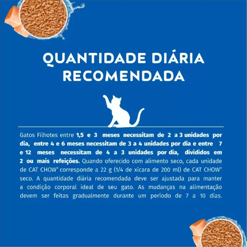 Cat Chow Sachê para Gatos Filhotes Sabor Frango 85 g