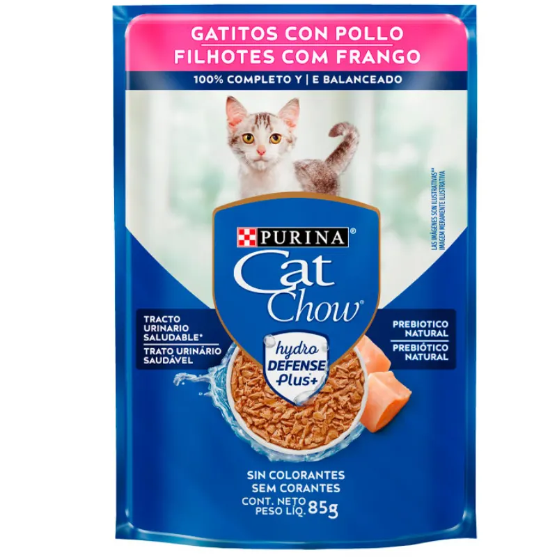 Cat Chow Sachê para Gatos Filhotes Sabor Frango 85 g