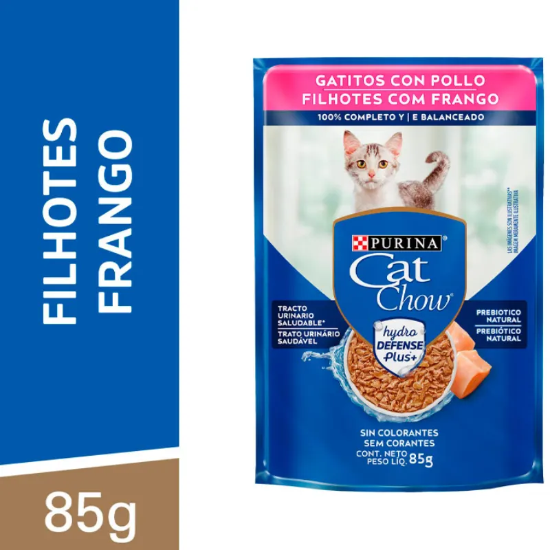 Cat Chow Sachê para Gatos Filhotes Sabor Frango 85 g