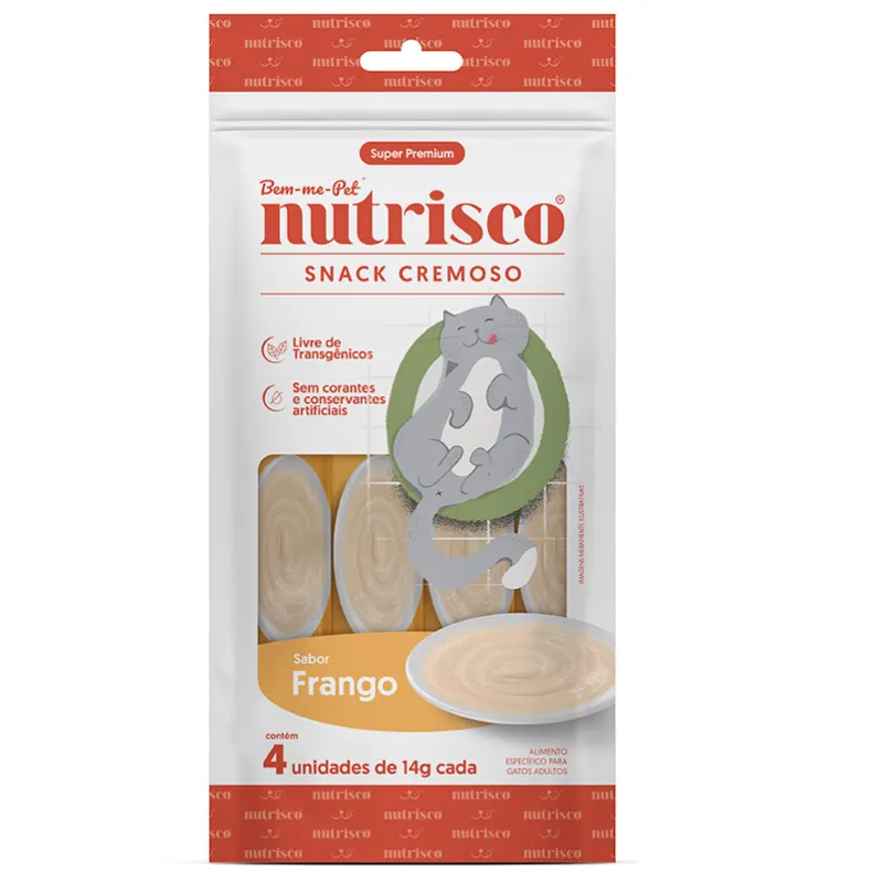 Snack Cremoso Nutrisco Sabor Frango para Gatos 56g