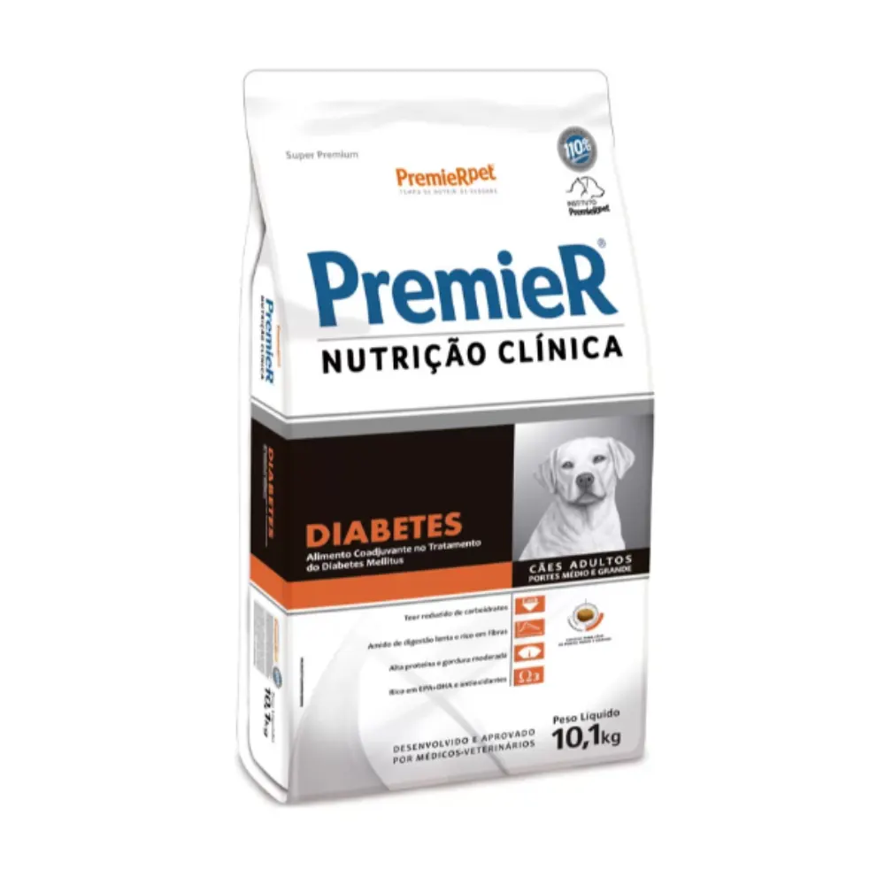 Ração Premier Diabetes Cães Raças Médio e Grande 10,1kg