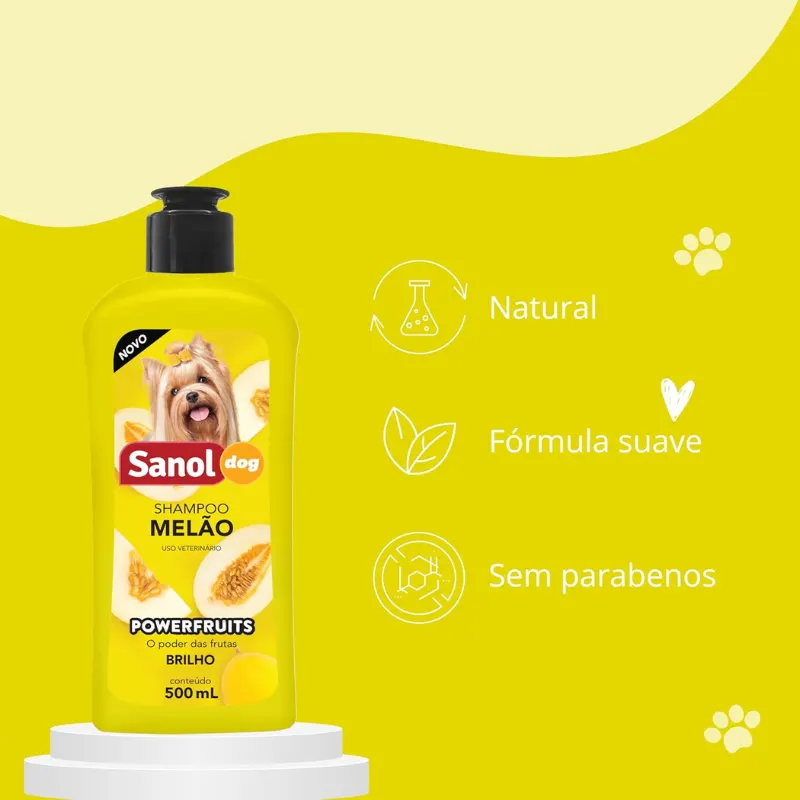 Sanol Dog Powerfruits Shampoo Melão 500 ml