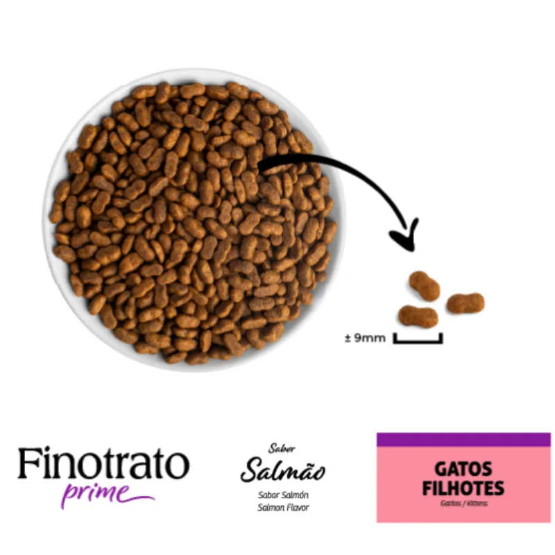 Ração Finotrato Prime Sabor Salmão para Gatos Filhotes 10,1 Kg