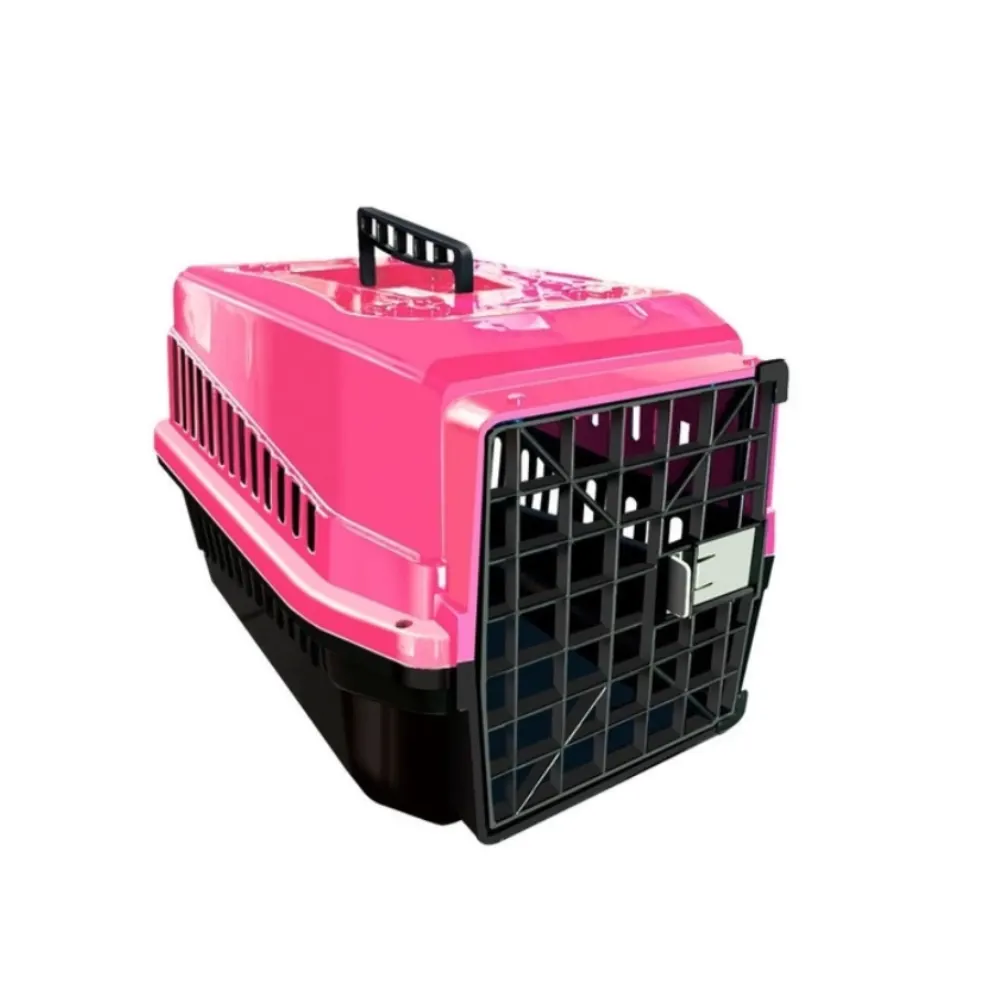Caixa de transporte pet podyum N1 cães gatos rosa
