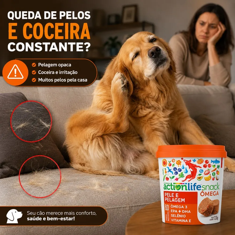 Actionlife OMEGA - Suplemento Em Snack para Pele e Pelagem