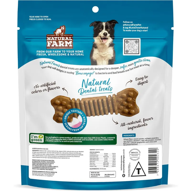 Petiscos Natural Farm Snack Dental Grande 448 g
