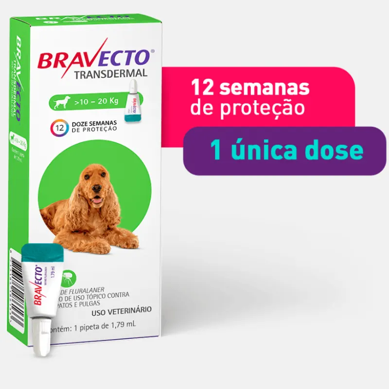 Bravecto Transdermal para Cães de 10 a 20 Kg  500 Mg
