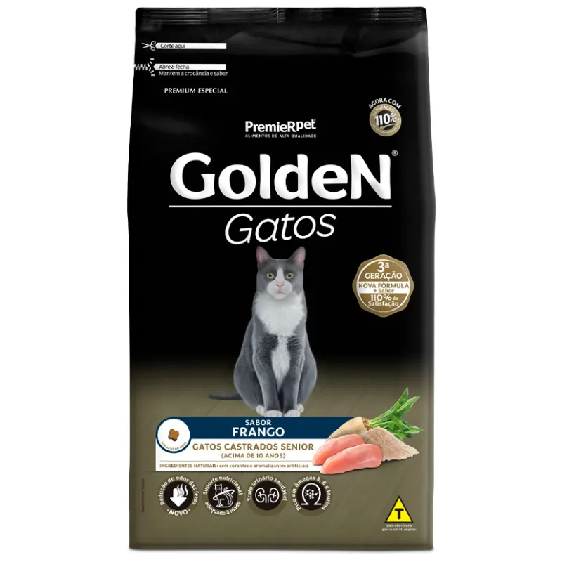 Ração Golden Formula Gatos Adultos Castrados Sênior 3 Kg