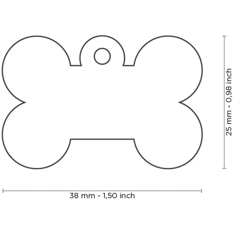 Medalha de Identificação My Family Basic Aluminum Osso Roxo G