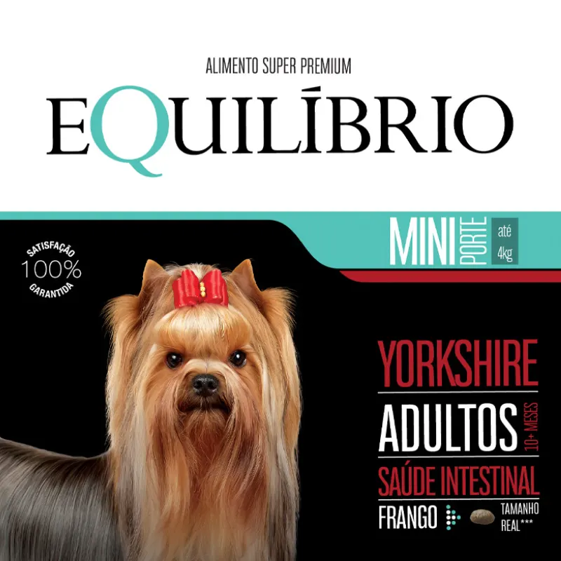 Ração Equilíbrio Yorkshire para Cães Adultos de Porte Mini e Pequeno Sabor Frango 2,5 Kg