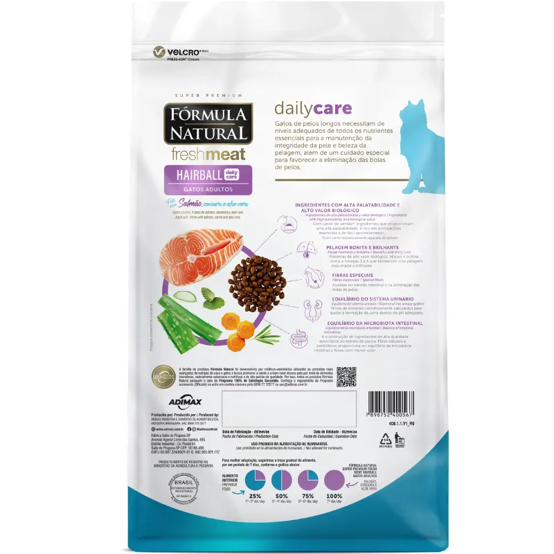Ração Fórmula Natural para Gatos Hairball Salmão 1 Kg