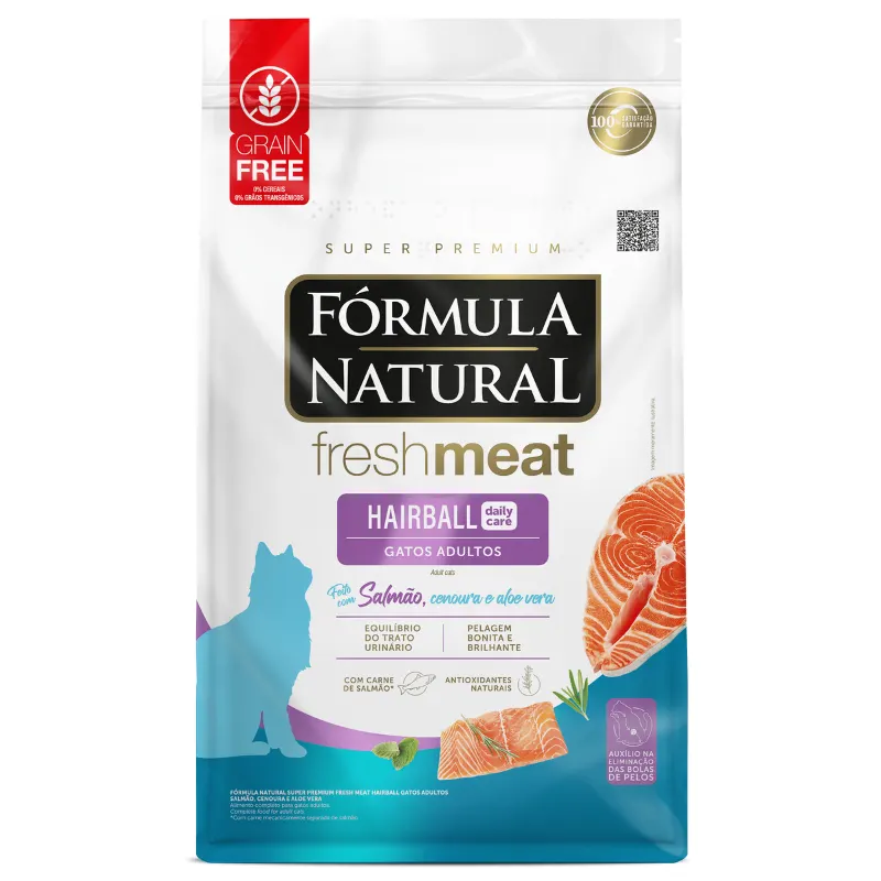 Ração Fórmula Natural para Gatos Hairball Salmão 1 Kg