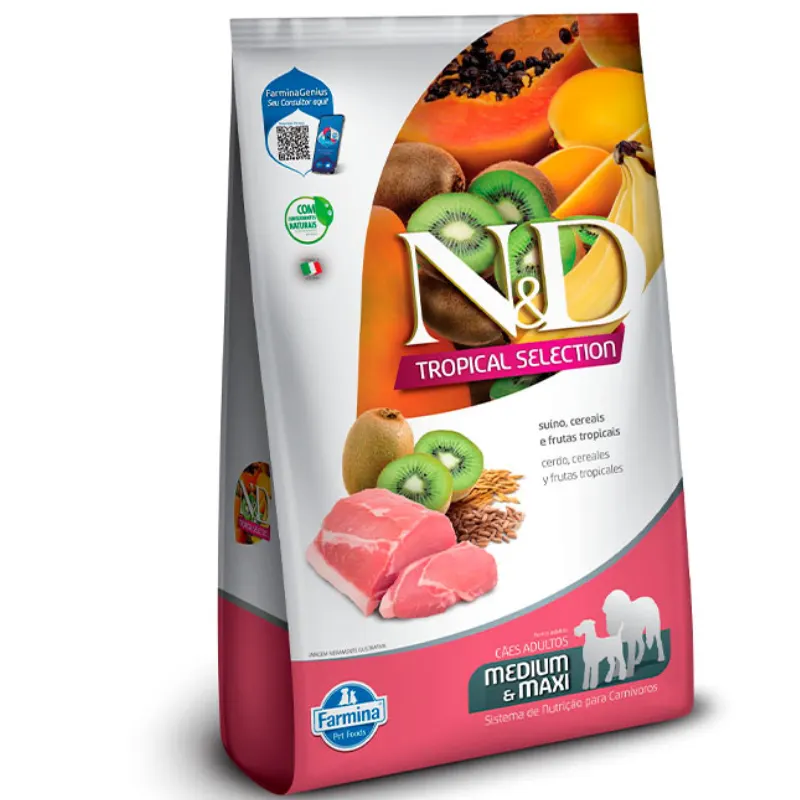 Ração Farmina N&D Tropical Selection para Cães Adultos Médio e Grande  Suíno 10,1 Kg