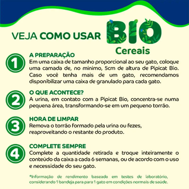 Granulado Sanitário Pipicat Bio Cereais 2,2 Kg