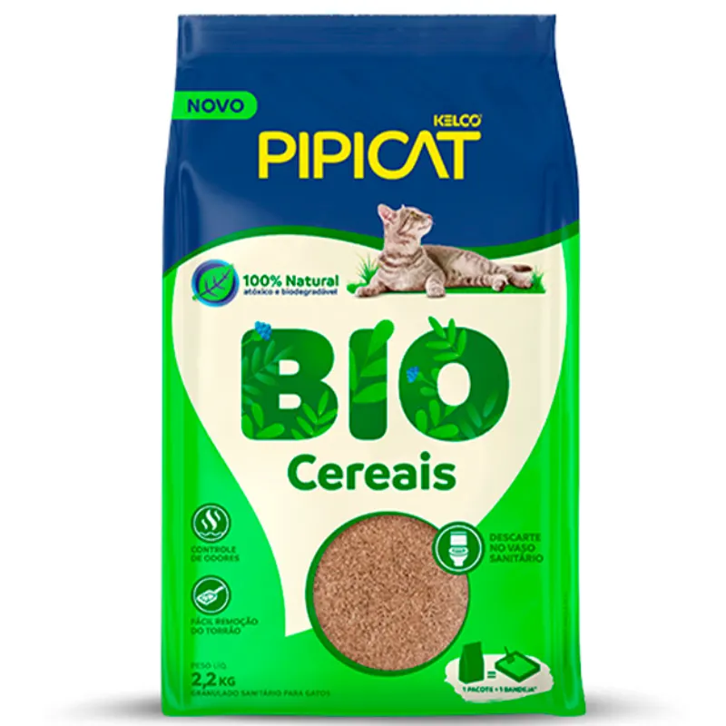 Granulado Sanitário Pipicat Bio Cereais 2,2 Kg