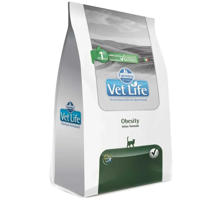 Ração Vet Life para Gatos Adultos Obesity 2 Kg