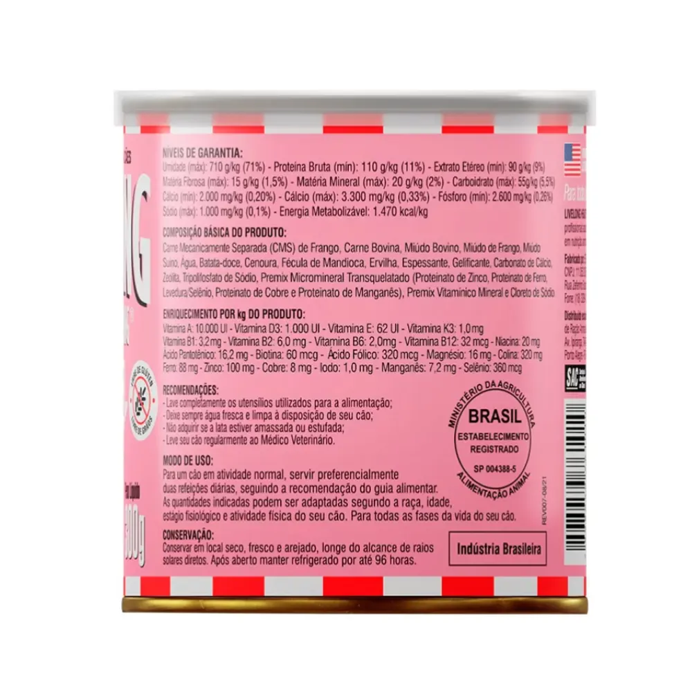 Ração Úmida Livelong Carne com Batata-Doce para Cães 300g