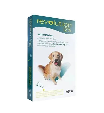 Antipulgas Revolution 12% Cães 20,1 A 40Kg - Zoetis