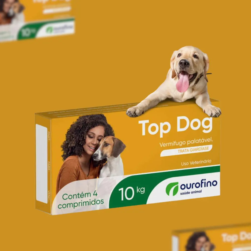 Vermifugo Ourofino Top Dog Cães de até 10 Kg - 4 Comprimidos