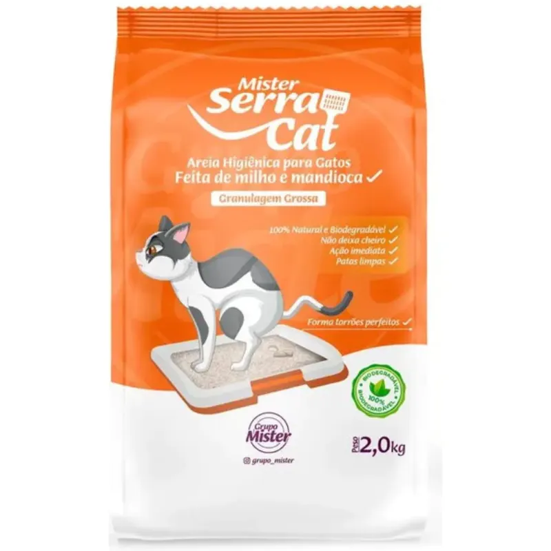 Mister Serra Cat Areia para Gatos Grossa 4 Kg
