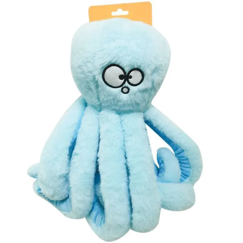Mordedor Pelúcia Frizzy Jambo Octupus Azul Claro Grande