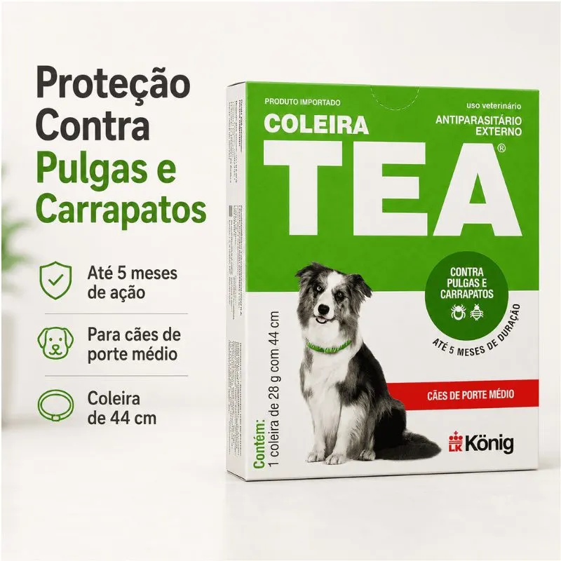 Coleira Antiparasitária König Externo 44 cm para Cães