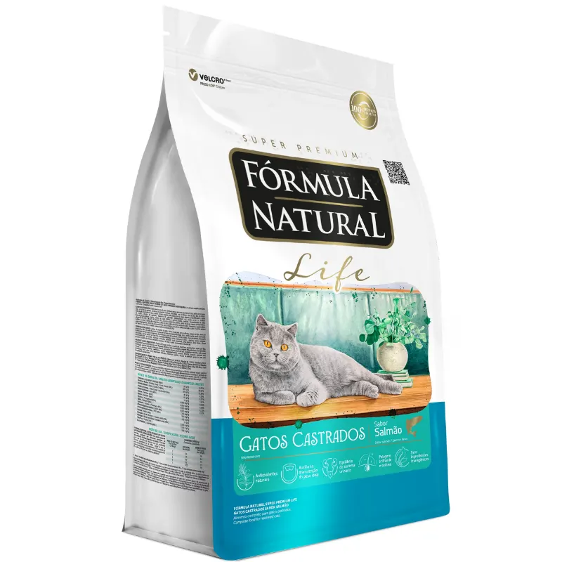 Ração Fórmula Natural Life para Gatos Castrados Sabor Salmão 10,1 Kg