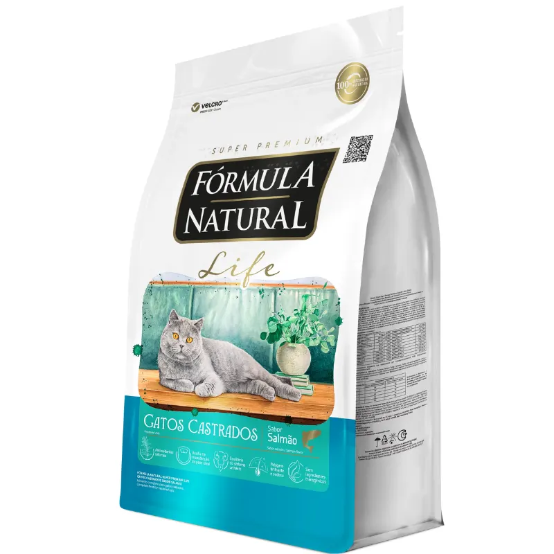 Ração Fórmula Natural Life para Gatos Castrados Sabor Salmão 10,1 Kg