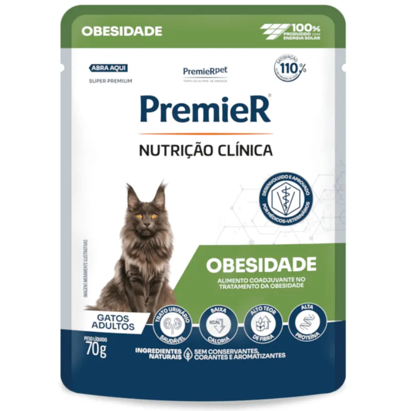 Ração Úmida Premier Nutrição Clínica para Gatos Obesidade 70 g
