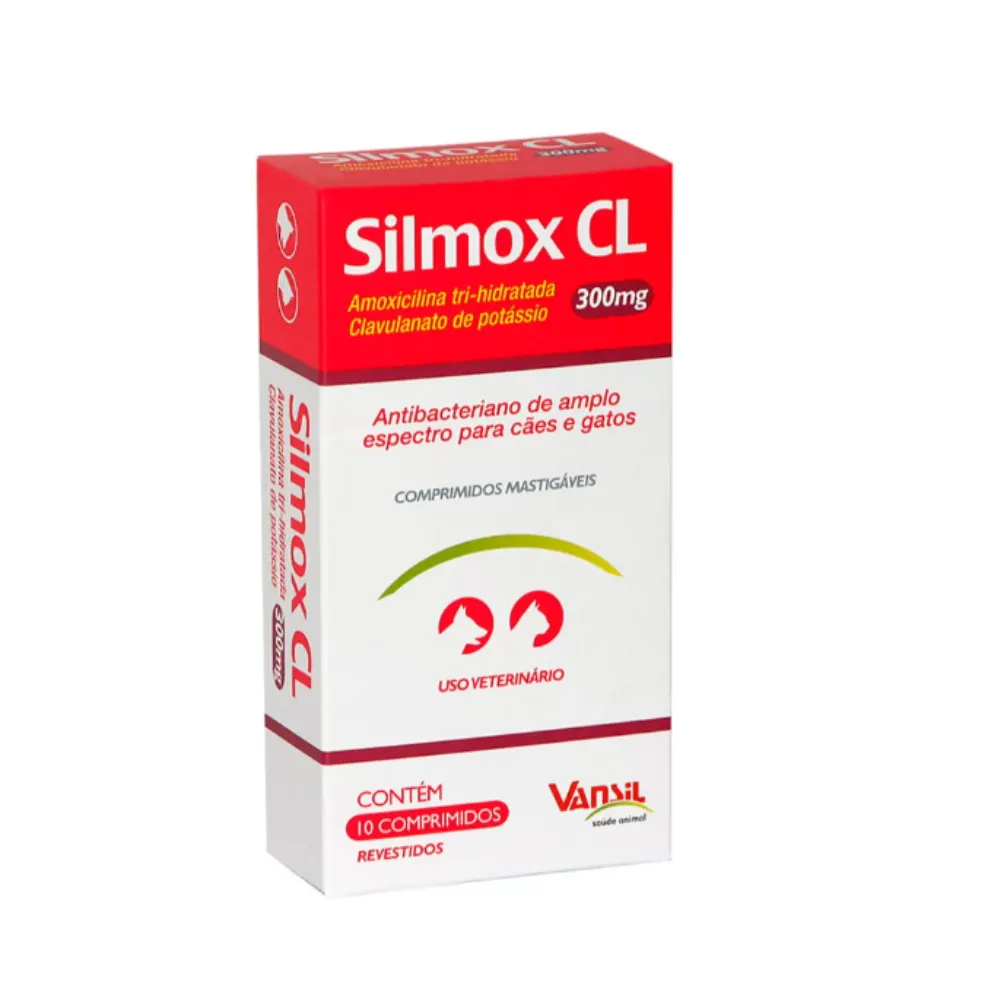 Antibacteriano Vansil Silmox Cães Gatos 100mg 10 Comprimidos