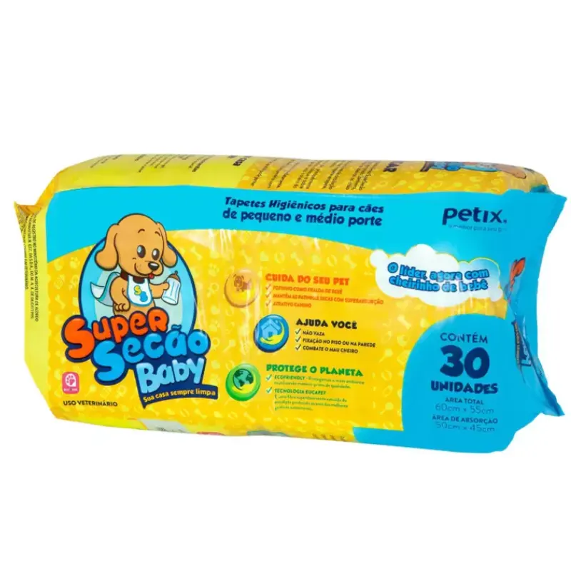 Tapete Higiênico Super Secão Baby Petix - 30 unidades