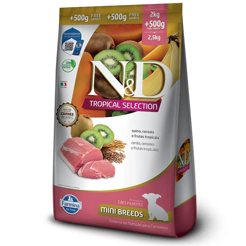 Ração N&D Tropical Selection Cães Filhotes Mini Suíno 2+05 Kg