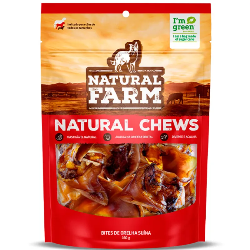 Bites de Orelha Suína Natural Farm para Cães 150 g