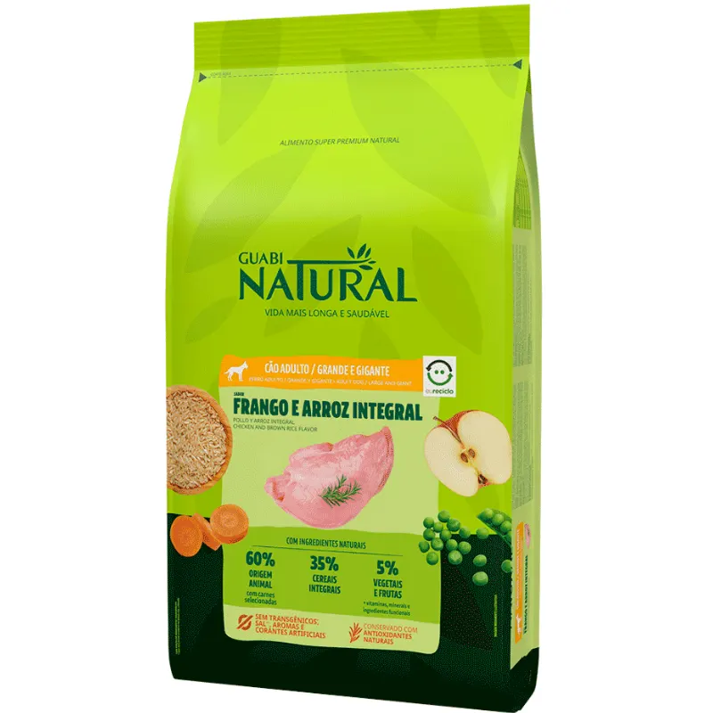 Ração Guabi Natural Cão Adulto Grande Gig Frango Arroz