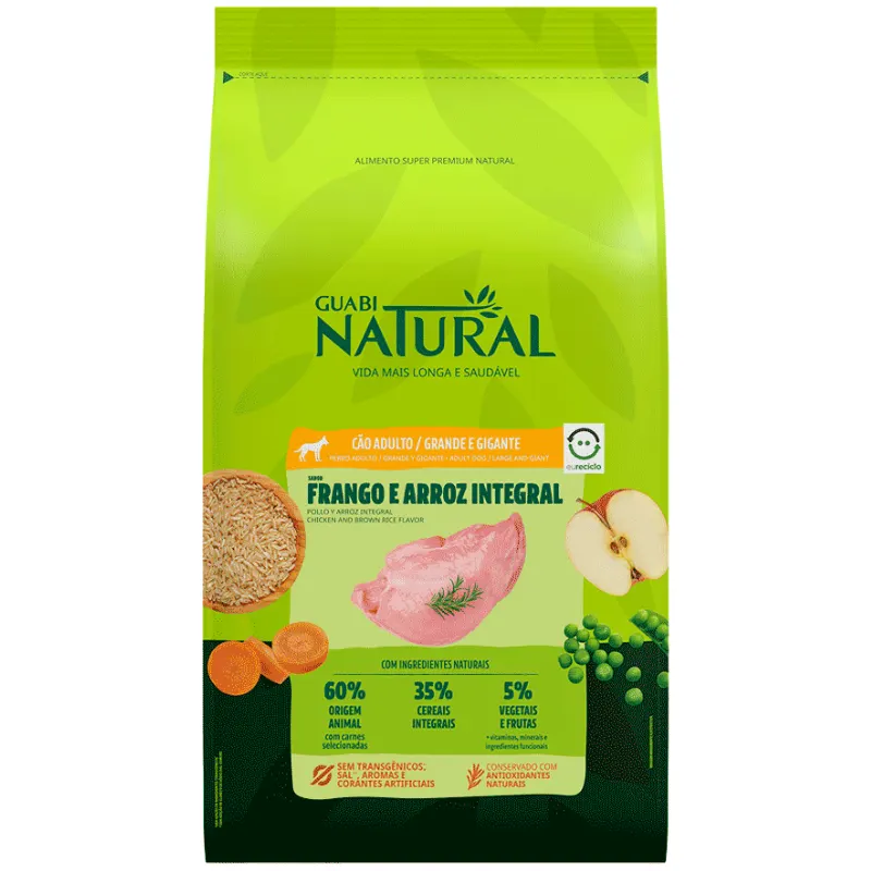 Ração Guabi Natural Cão Adulto Grande Gig Frango Arroz