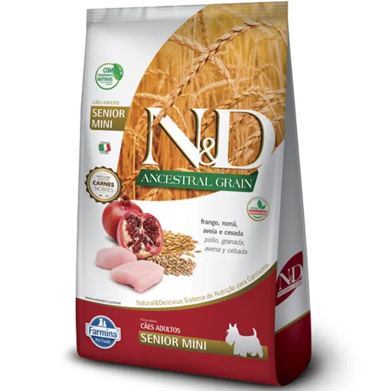 Ração Farmina ND Ancestral Grain Cães Sênior Frango Raças Pequenas