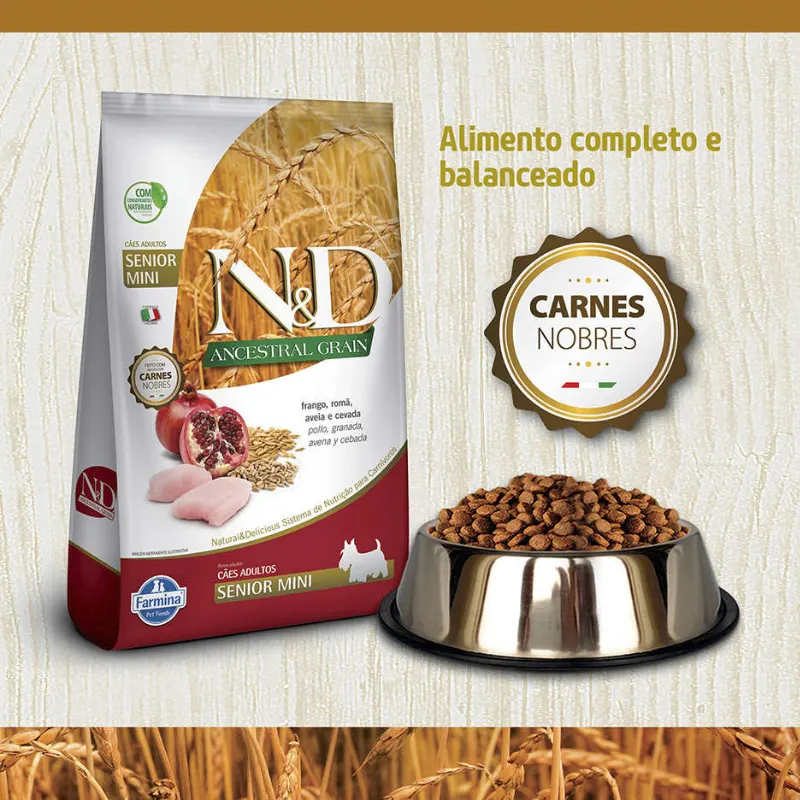 Ração Farmina ND Ancestral Grain Cães Sênior Frango Raças Pequenas