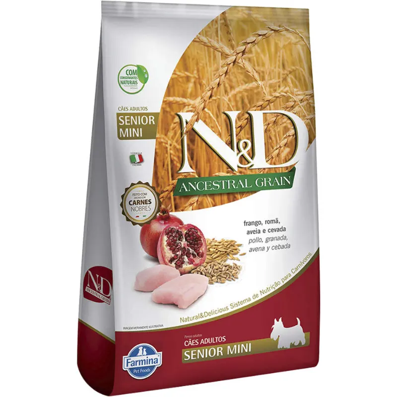 Ração Farmina ND Ancestral Grain Cães Sênior Frango Raças Pequenas