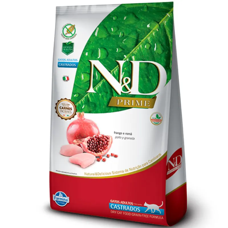 Ração N&D Prime Gatos Frango Adulto Castrado 7,5 Kg