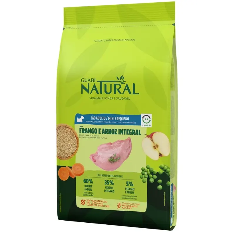 Ração Guabi Natural Cão Adulto Mini e Pequeno Frango e Arroz