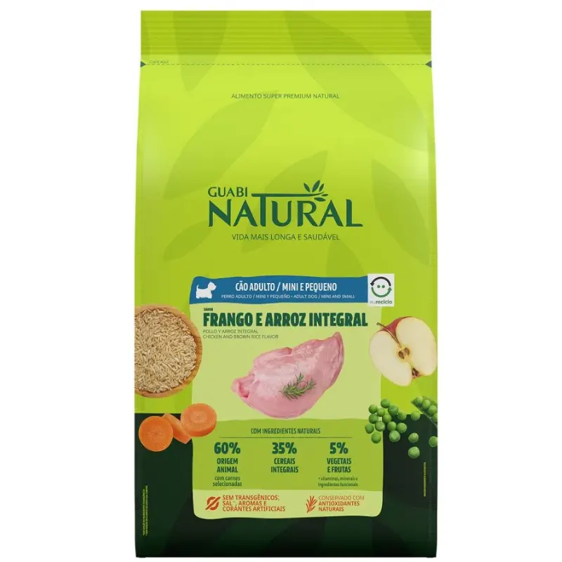 Ração Guabi Natural Cão Adulto Mini e Pequeno Frango e Arroz
