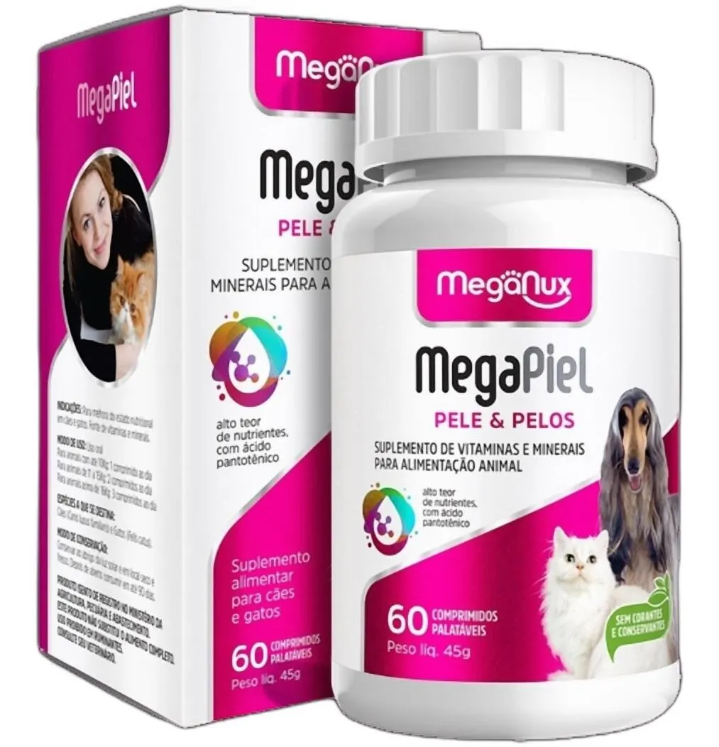 Suplemento MEGA-PIEL Pele&Pelo 30comp - Cães e Gatos