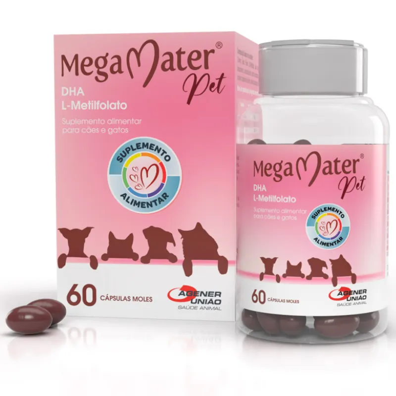 Suplemento Alimentar Mega Mater Pet Agener 60 Cápsulas